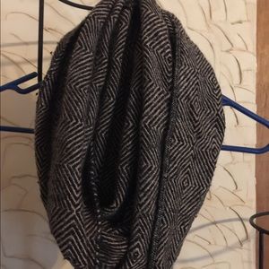 Infinity Scarf- Black and Tan chevron printed